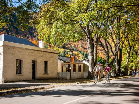 Biking through historic Arrowtown