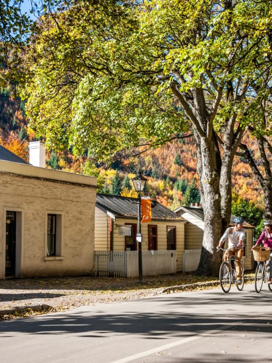 Biking through historic Arrowtown