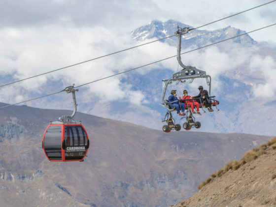 family fun with the carts at Cardrona, NZ