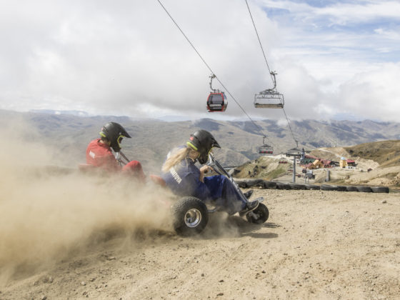 Drifting the carts at Cardrona