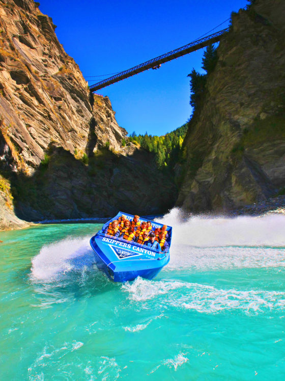 Jet boating below skippers Canyon Bridge, Queenstown